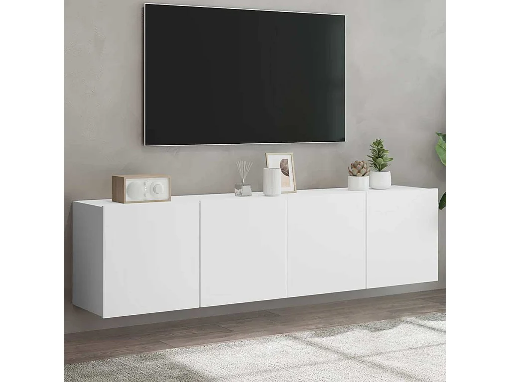 Meubles TV muraux 2 pcs blanc 80x30x41 cm