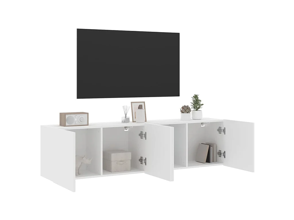 Meubles TV muraux 2 pcs blanc 80x30x41 cm