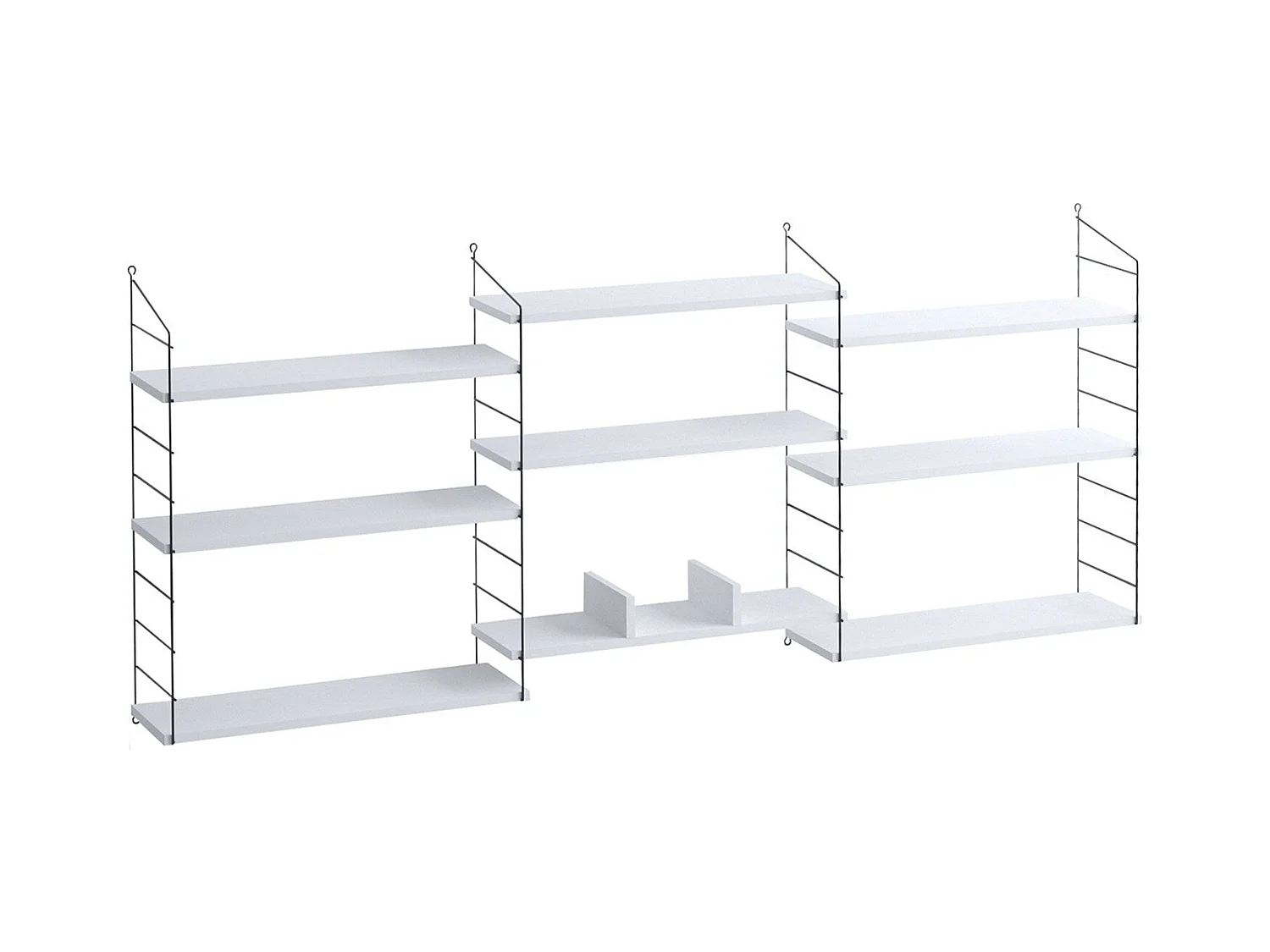 Etagère blanche avec métal noir H216 cm - LUNGO