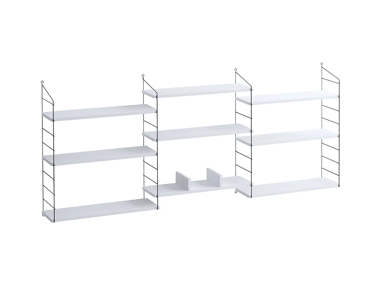 Etagère blanche avec métal noir H216 cm - LUNGO