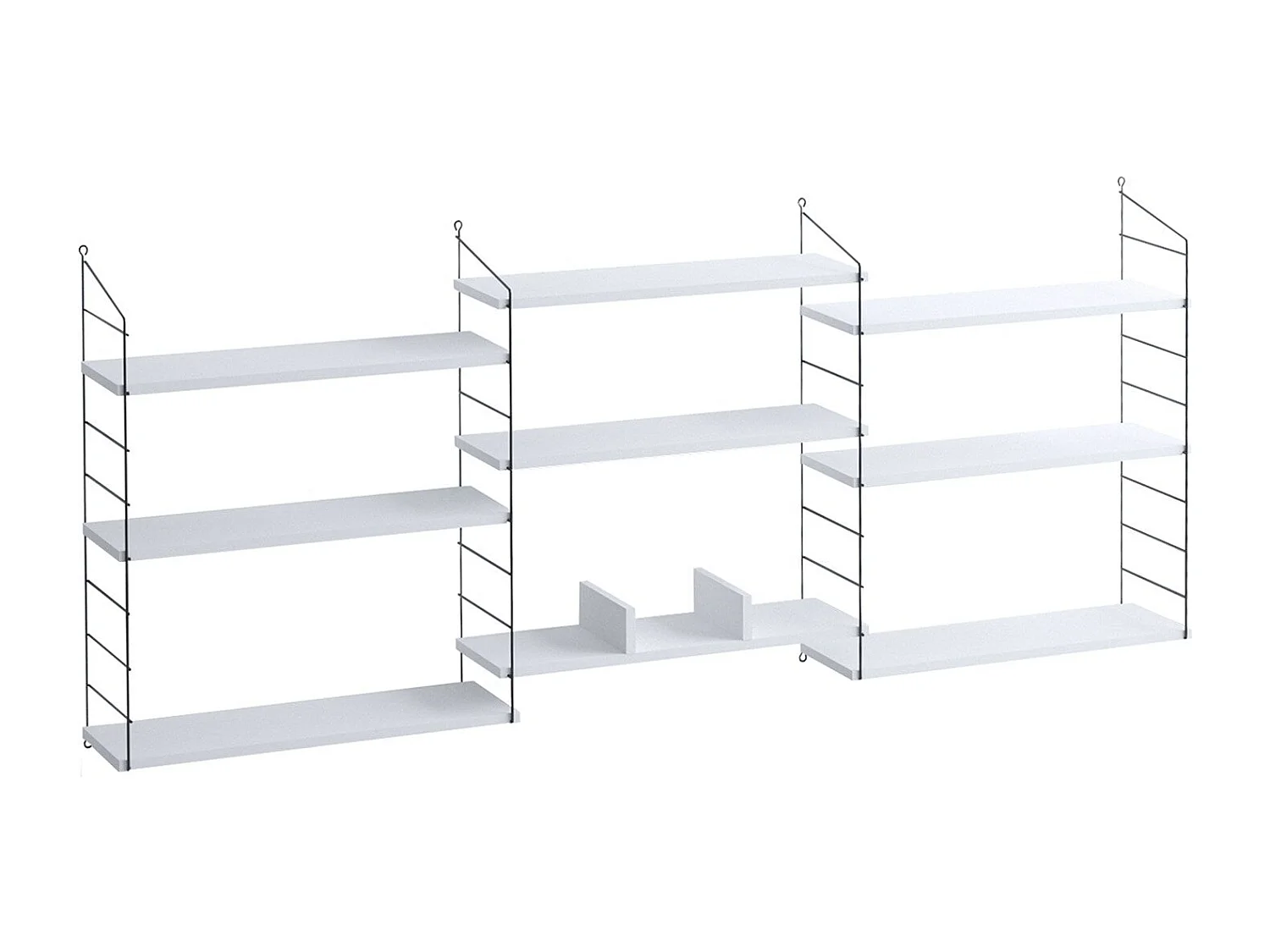 Etagère blanche avec métal noir H216 cm - LUNGO