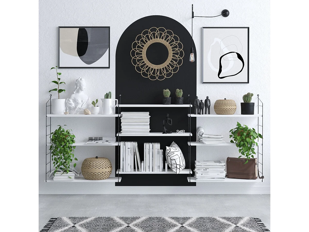 Estantería blanca con metal negro H216 cm - LUNGO