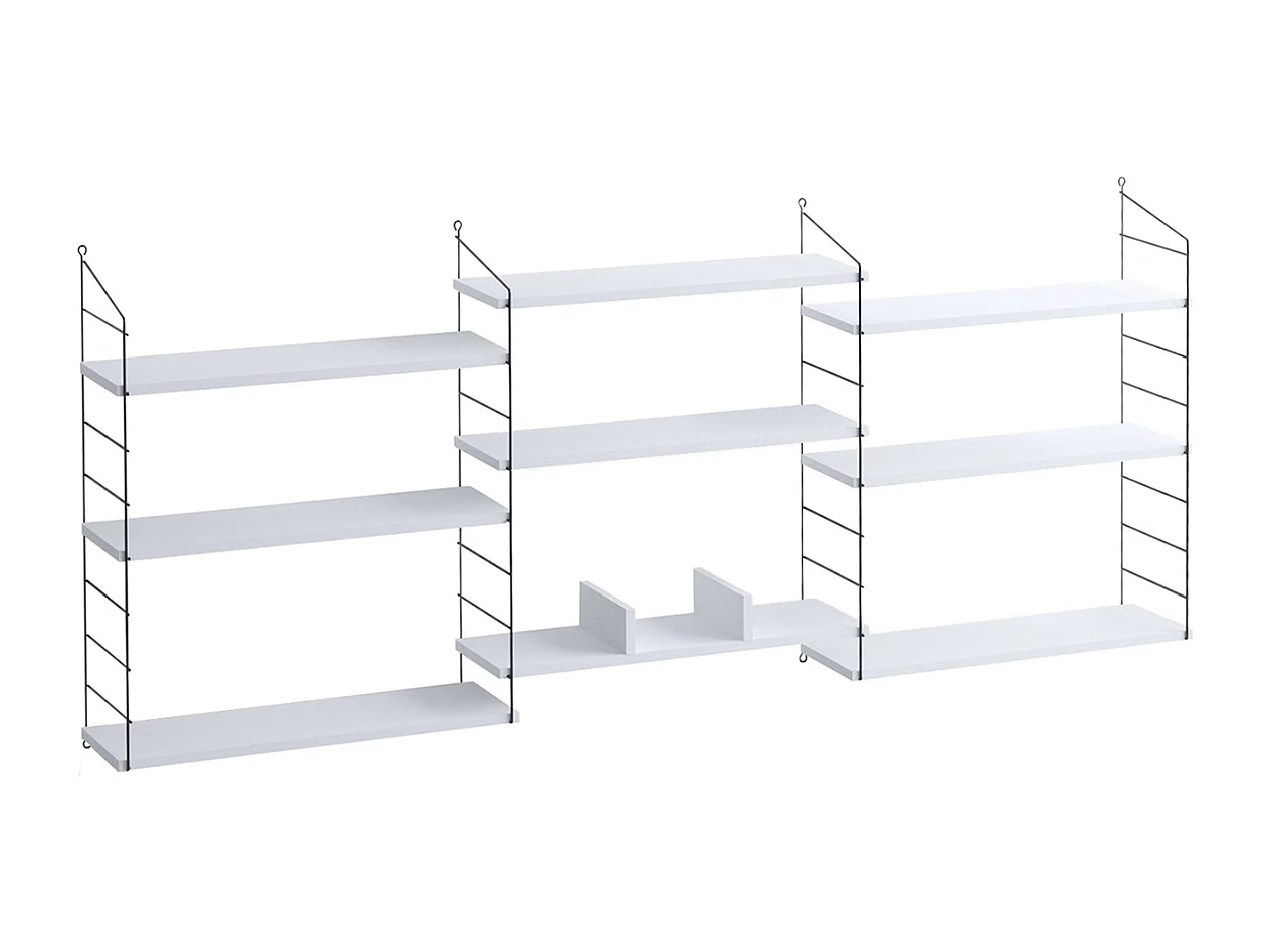 Estantería blanca con metal negro H216 cm - LUNGO