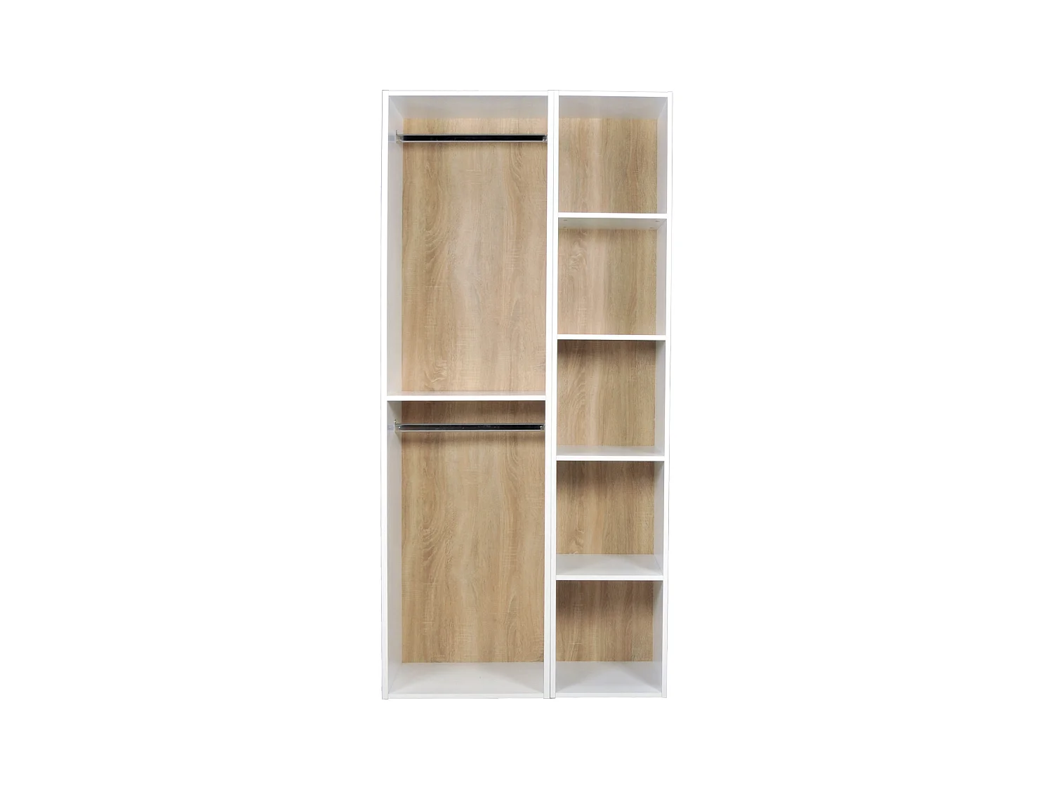Moduleerbare hoekdressing - L144,5 cm - Wit en naturel - TAMOKA