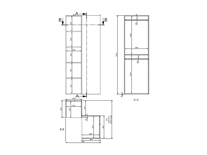 Guardaroba angolare modulare L144,5 cm Bianco e Naturale - TAMOKA