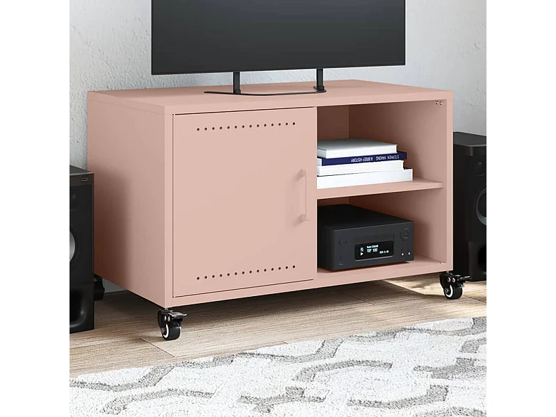 Tv-meubel 68x39x43,5 cm staal roze