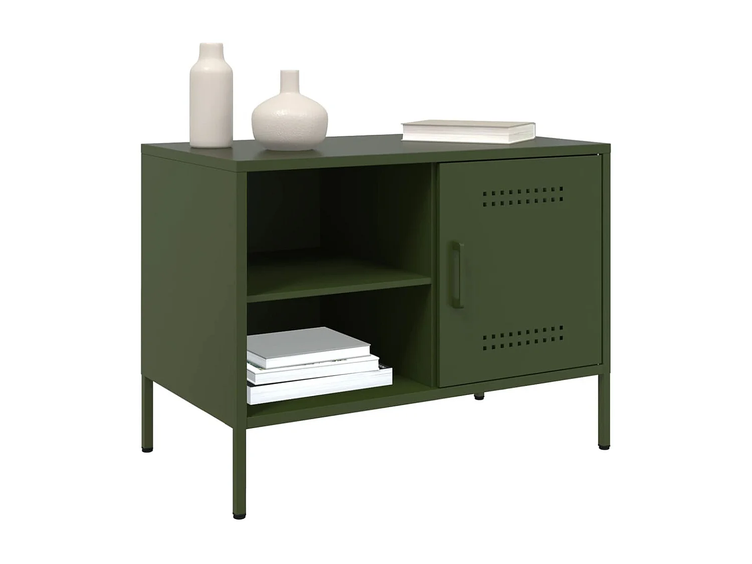 Muebles de TV 2 piezas acero verde oliva 68x39x50,5 cm