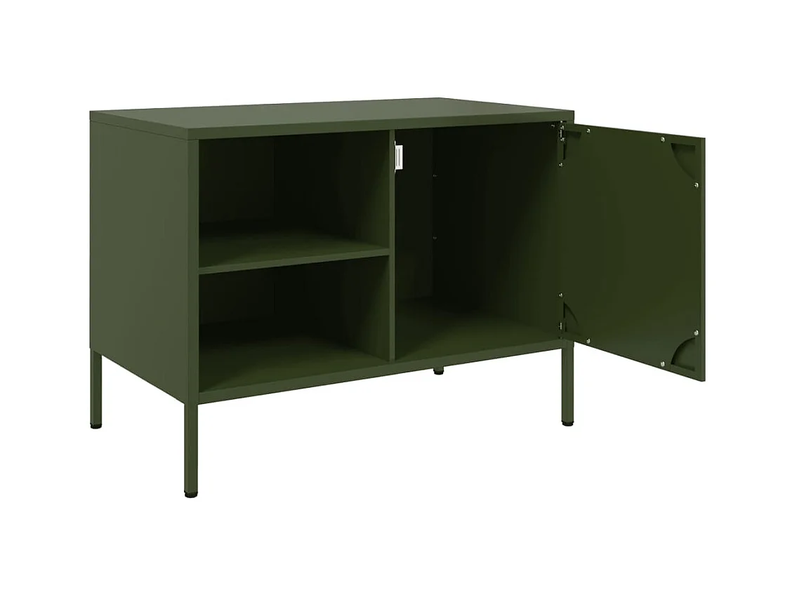Meubles TV 2 pcs vert olive 68x39x50,5 cm acier