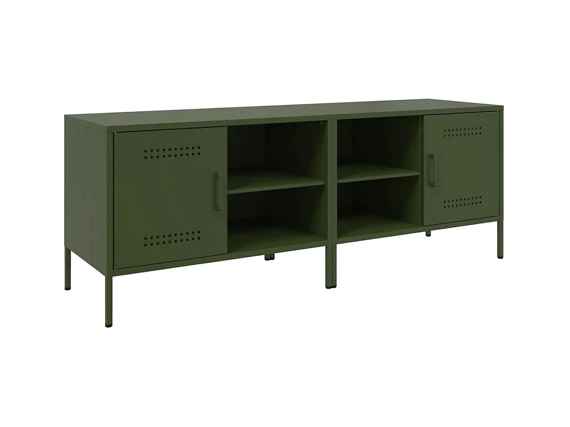 Meubles TV 2 pcs vert olive 68x39x50,5 cm acier