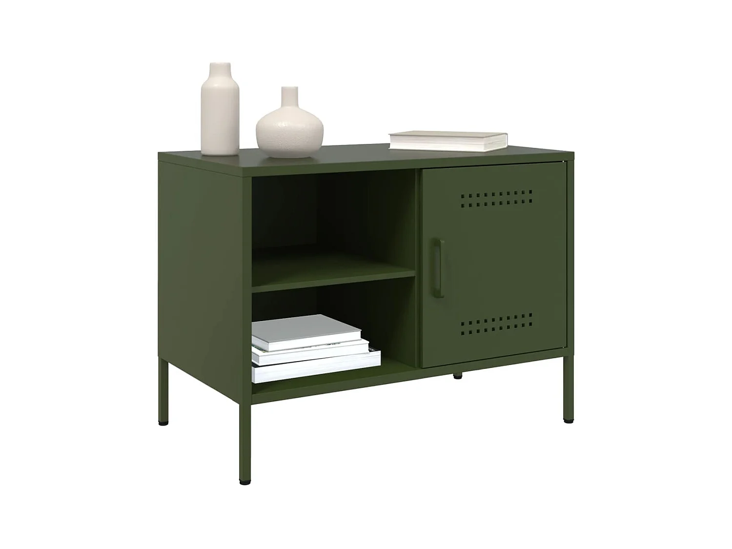 Meubles TV 2 pcs vert olive 68x39x50,5 cm acier