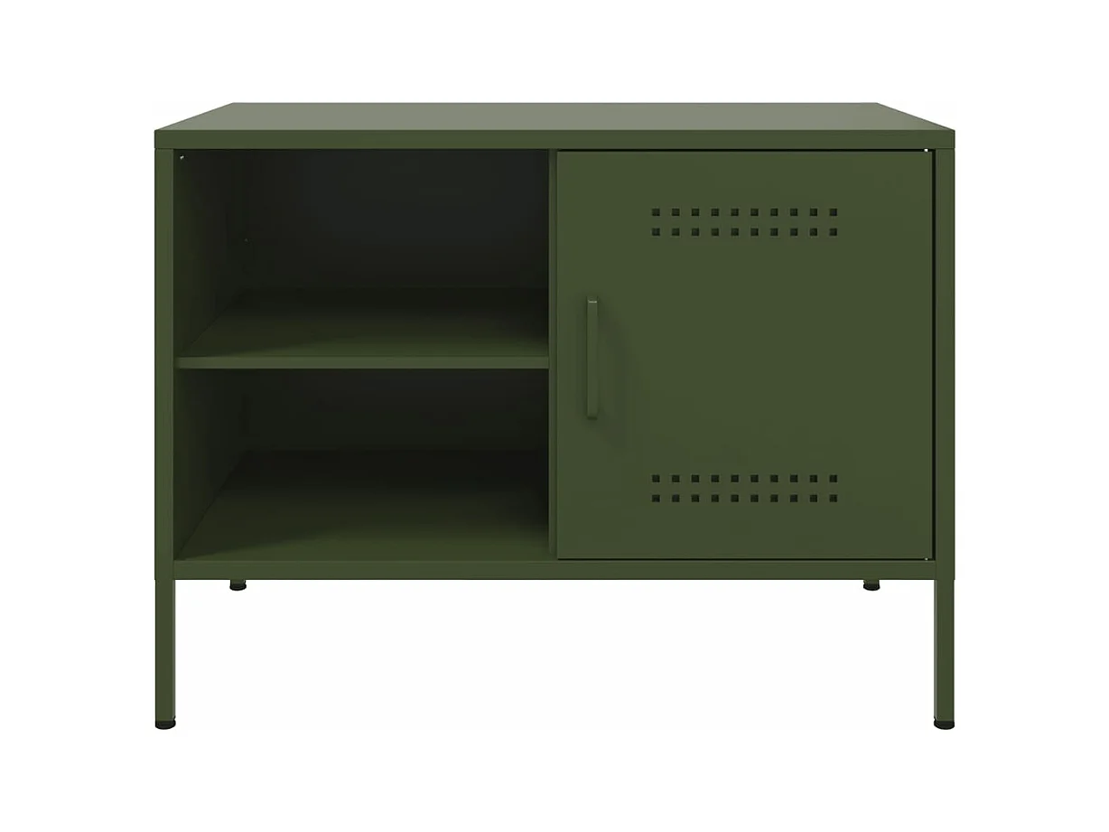 Meubles TV 2 pcs vert olive 68x39x50,5 cm acier