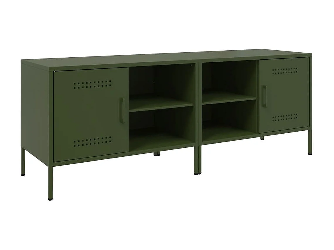 Tv-meubelen 2 st 68x39x50,5 cm staal olijfgroen