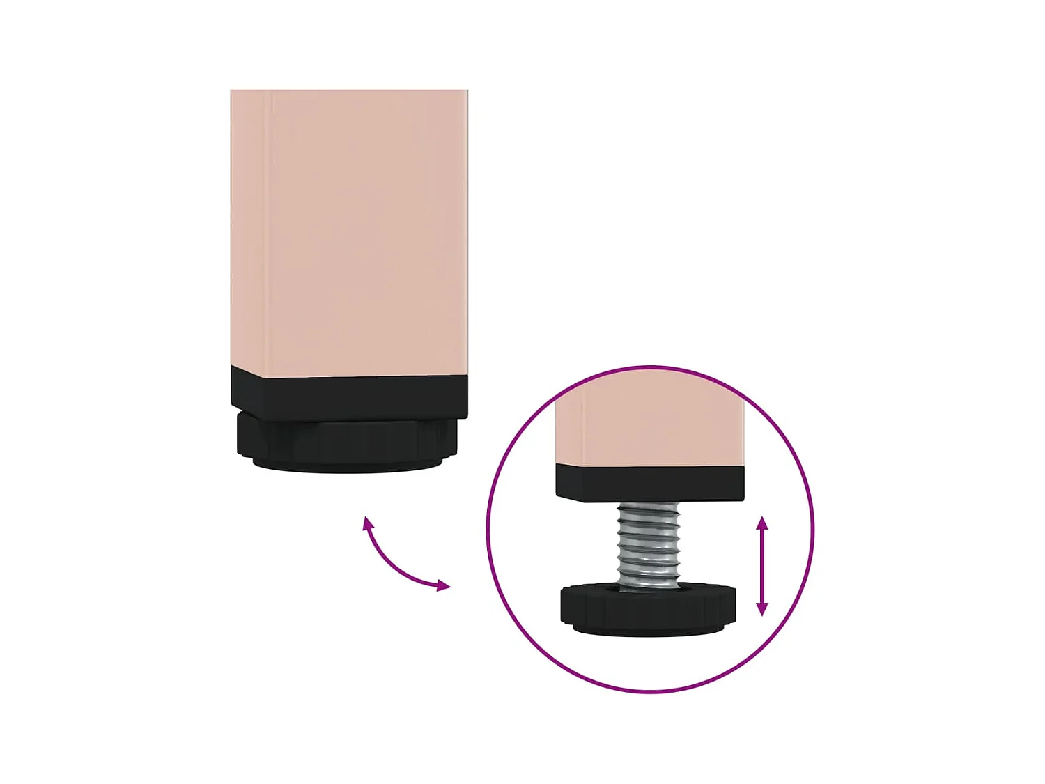 Meuble TV rose 100,5x39x50,5 cm acier