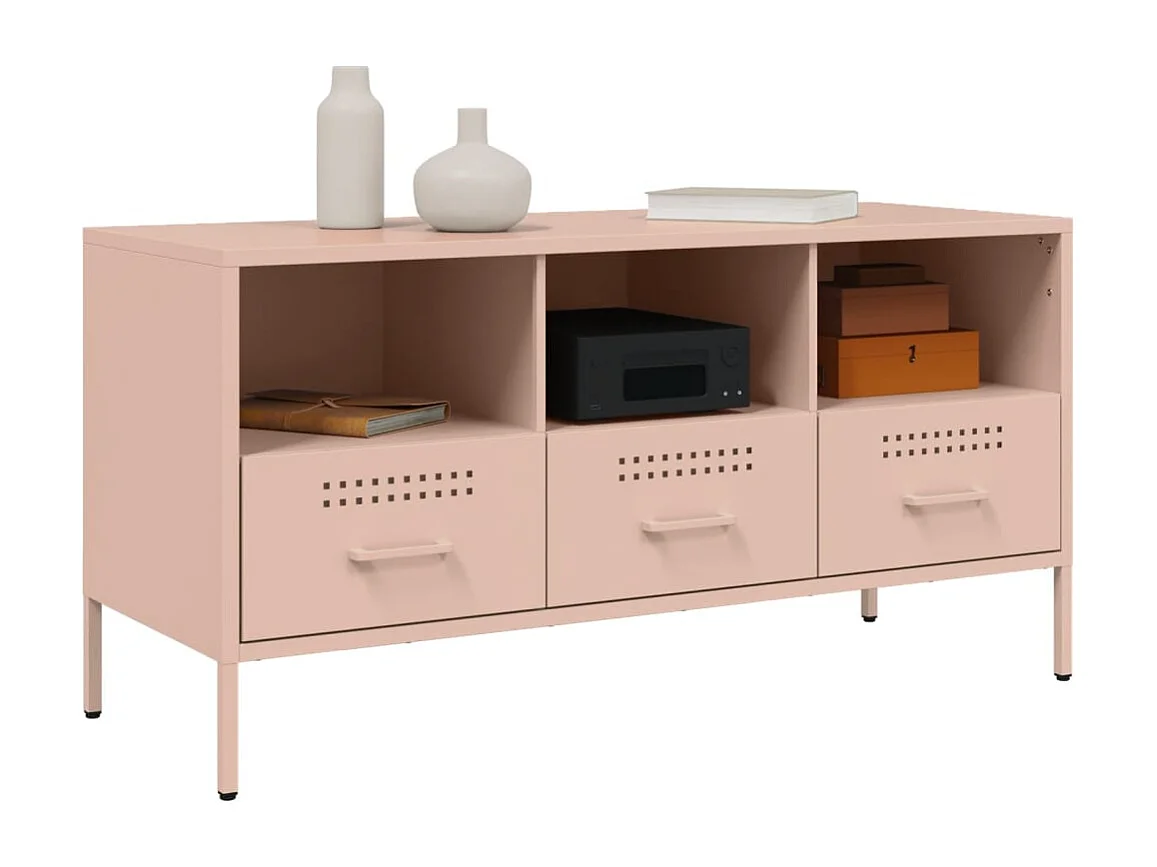 TV-Schrank Rosa 100,5x39x50,5 cm Stahl