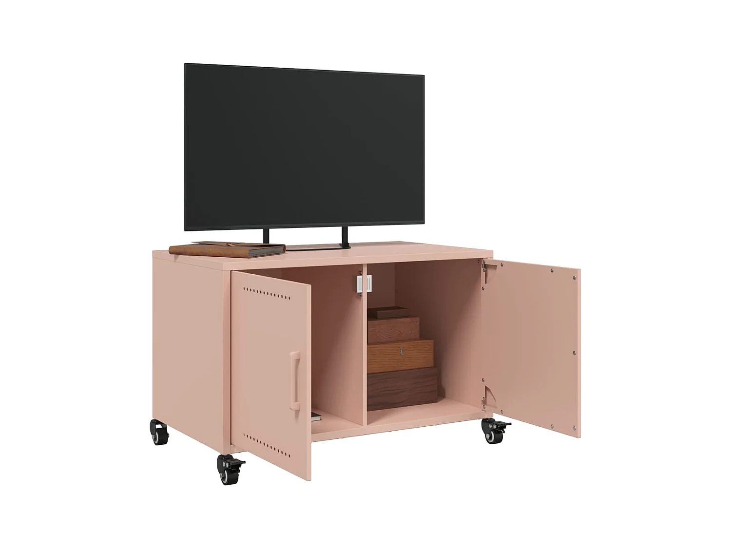 Tv-meubel 68x39x43,5 cm staal roze