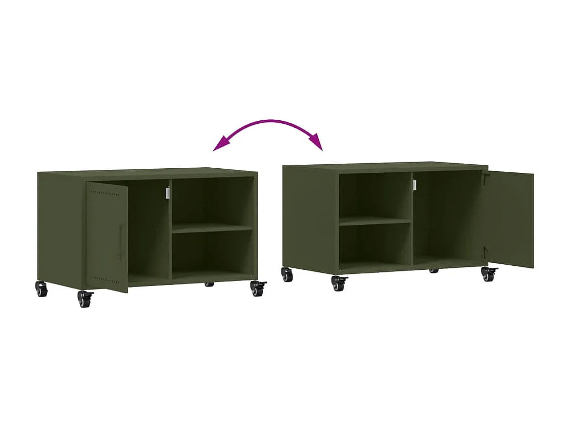 Móvel de TV 68x39x43,5 cm aço verde azeitona