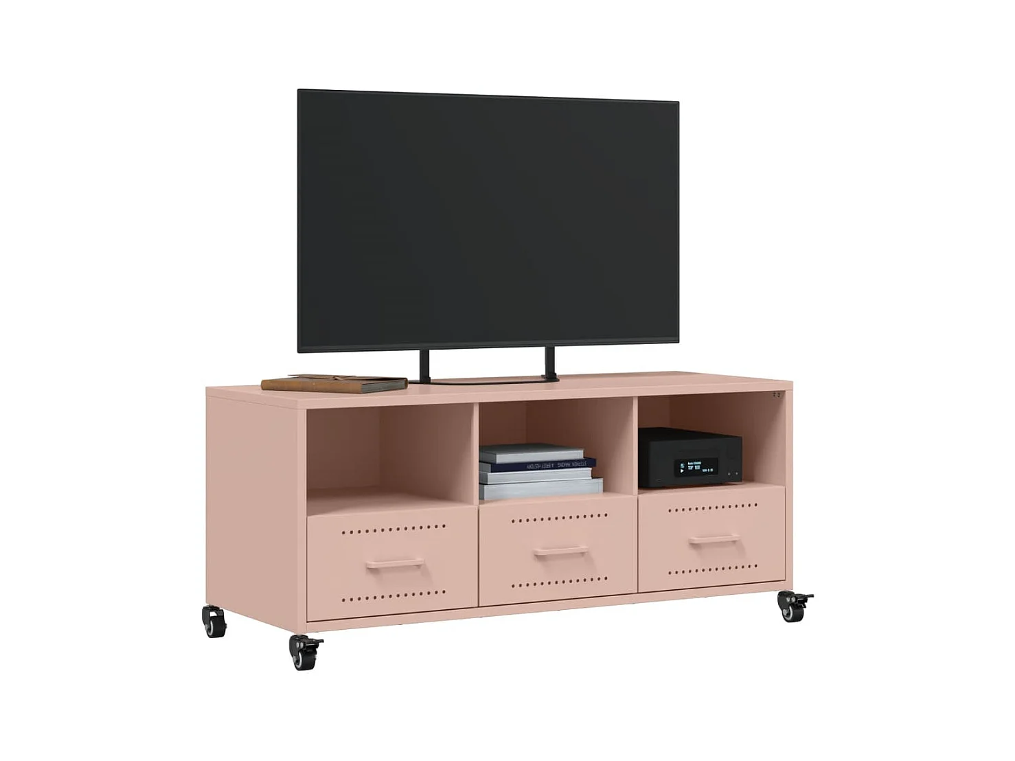 Meuble TV rose 100,5x39x43,5 cm acier