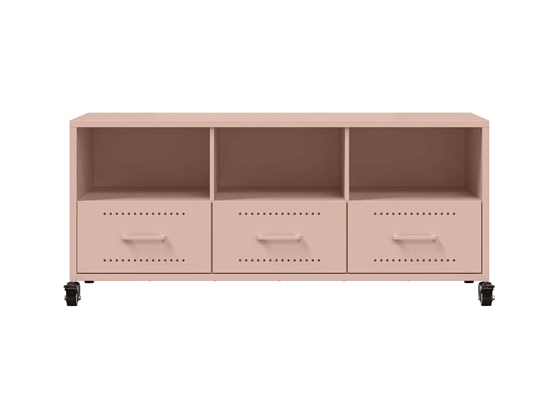 Meuble TV rose 100,5x39x43,5 cm acier