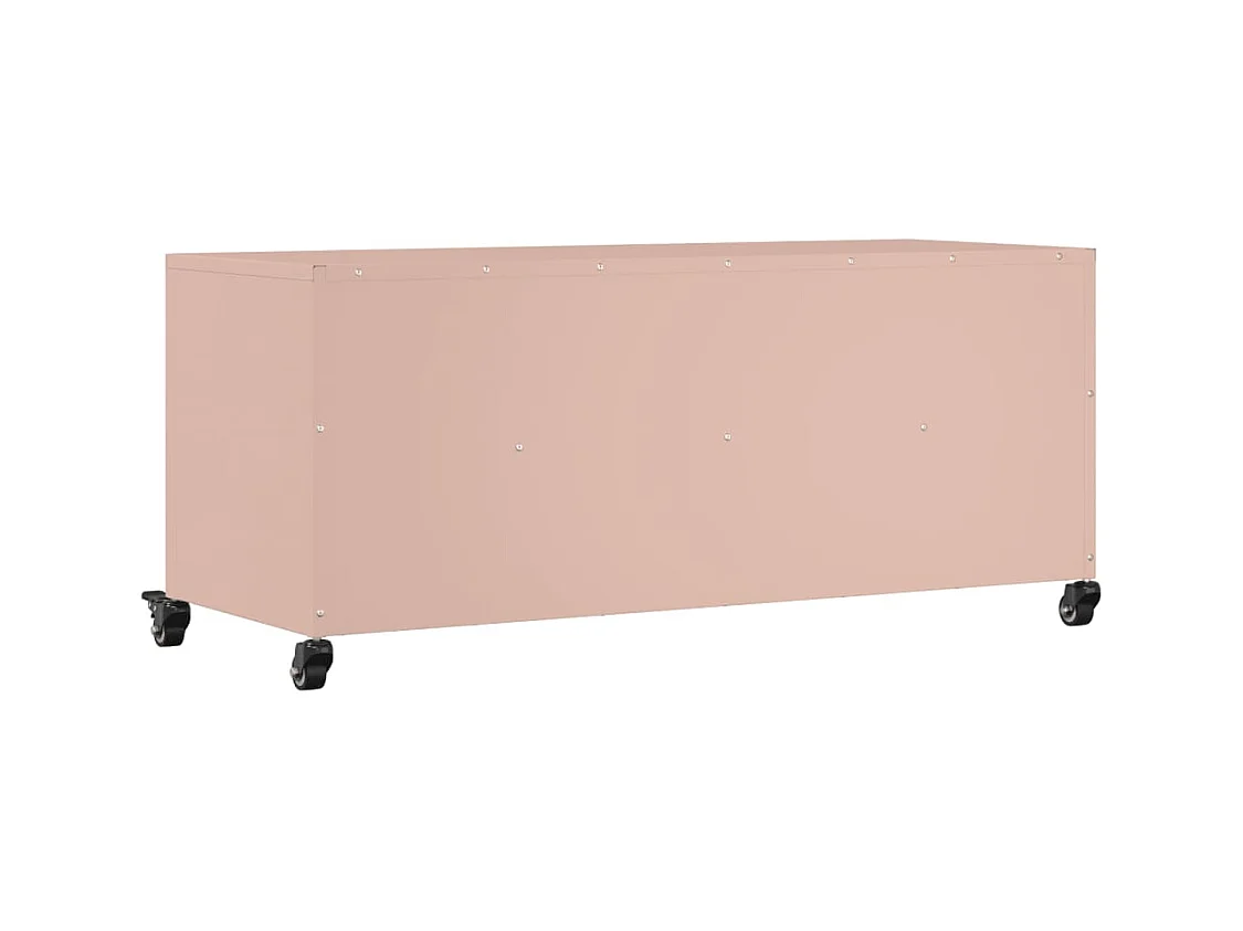 Meuble TV rose 100,5x39x43,5 cm acier