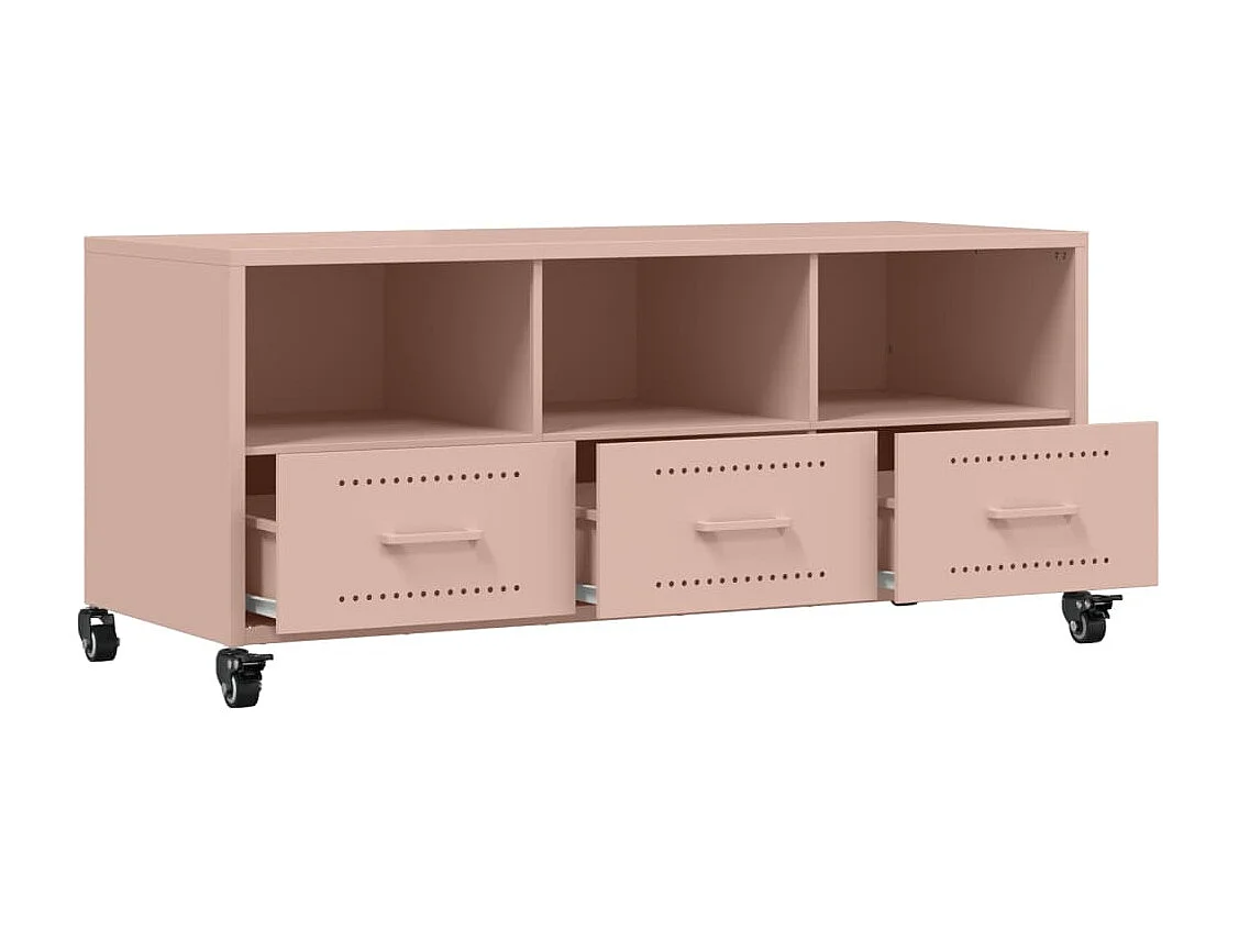Meuble TV rose 100,5x39x43,5 cm acier