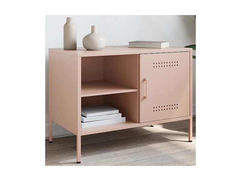 TV-Schrank Rosa 68x39x50,5 cm Stahl