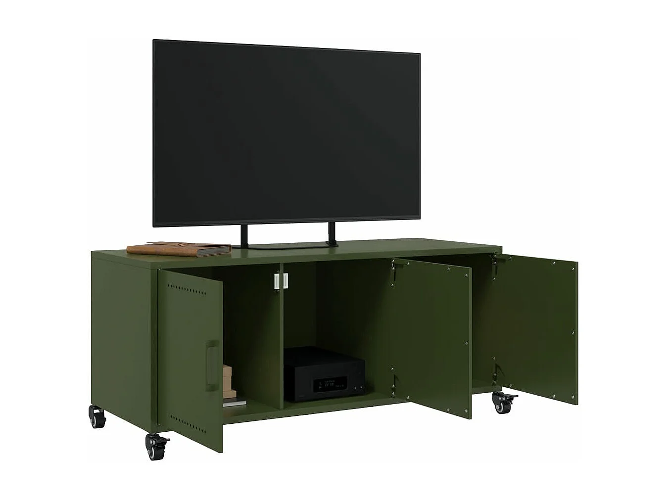TV-Schrank Olivgrün 100,5x39x43,5 cm Kaltgewalzter Stahl