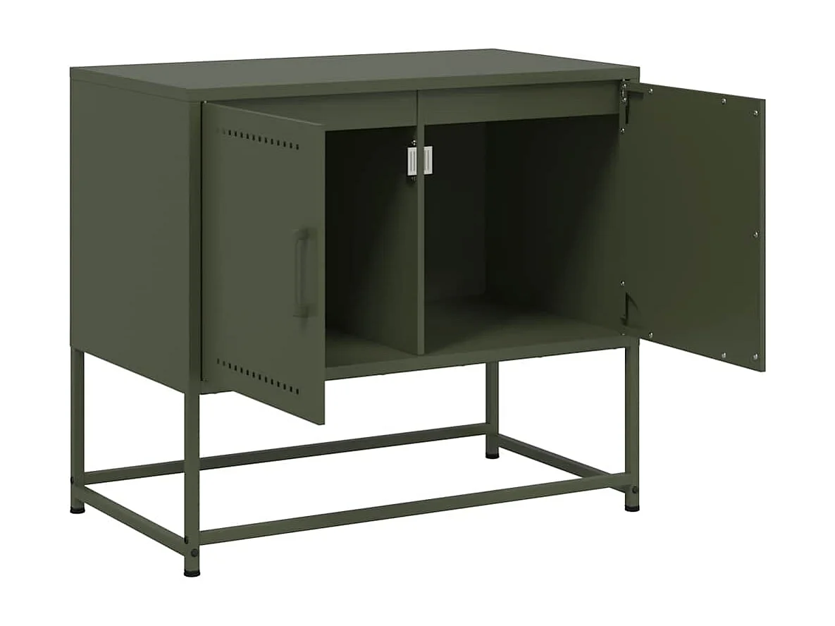 Móvel de TV 68,5x39x60,5 aço verde azeitona
