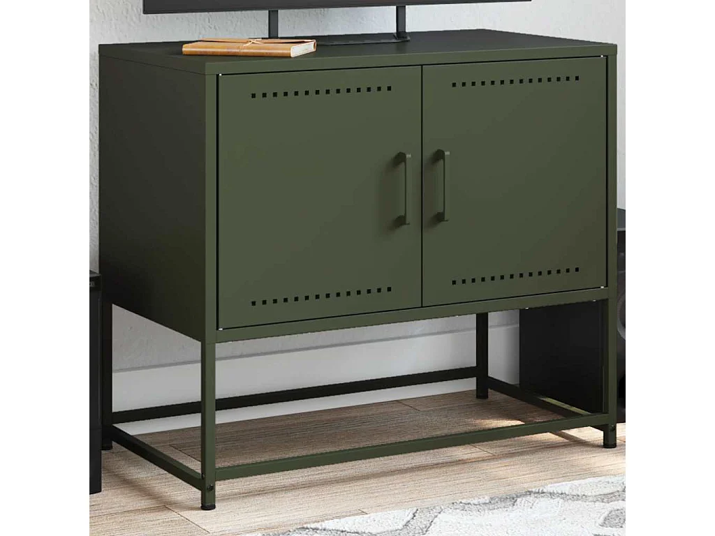 Tv-meubel 68,5x39x60,5 cm staal olijfgroen