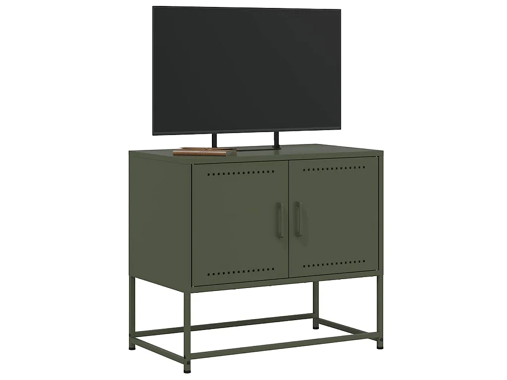 Tv-meubel 68,5x39x60,5 cm staal olijfgroen