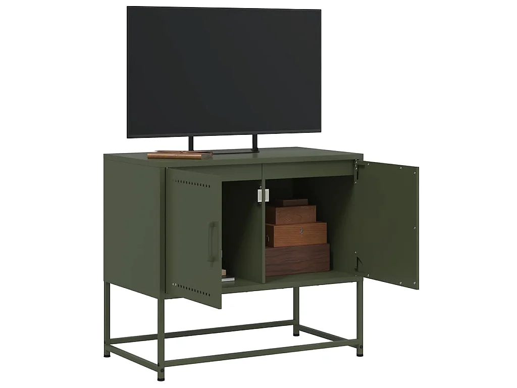 Tv-meubel 68,5x39x60,5 cm staal olijfgroen