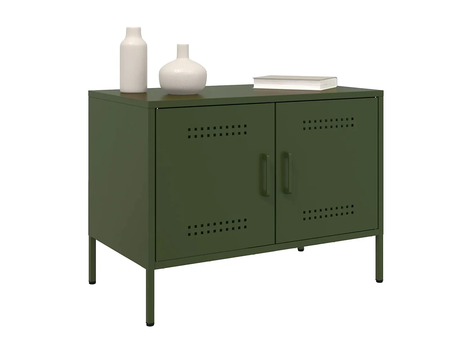 Tv-meubelen 2 st 68x39x50,5 cm staal olijfgroen