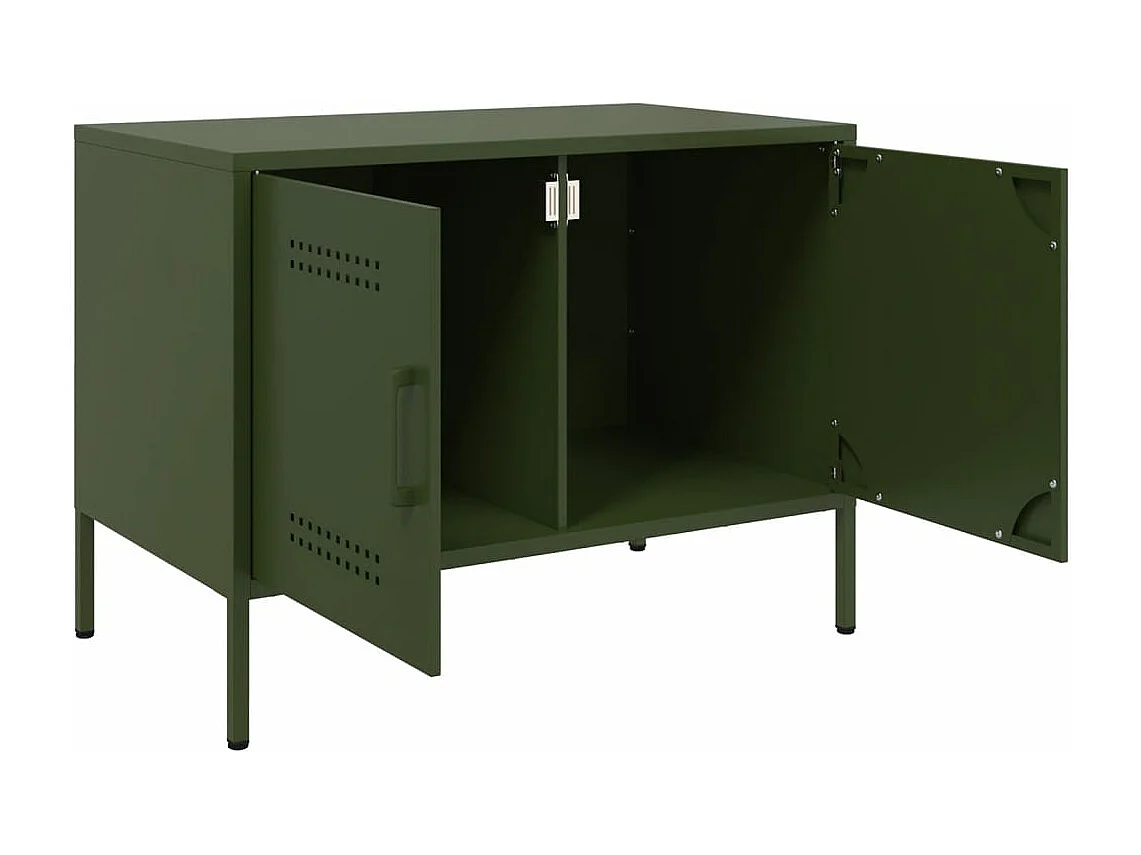 Tv-meubelen 2 st 68x39x50,5 cm staal olijfgroen