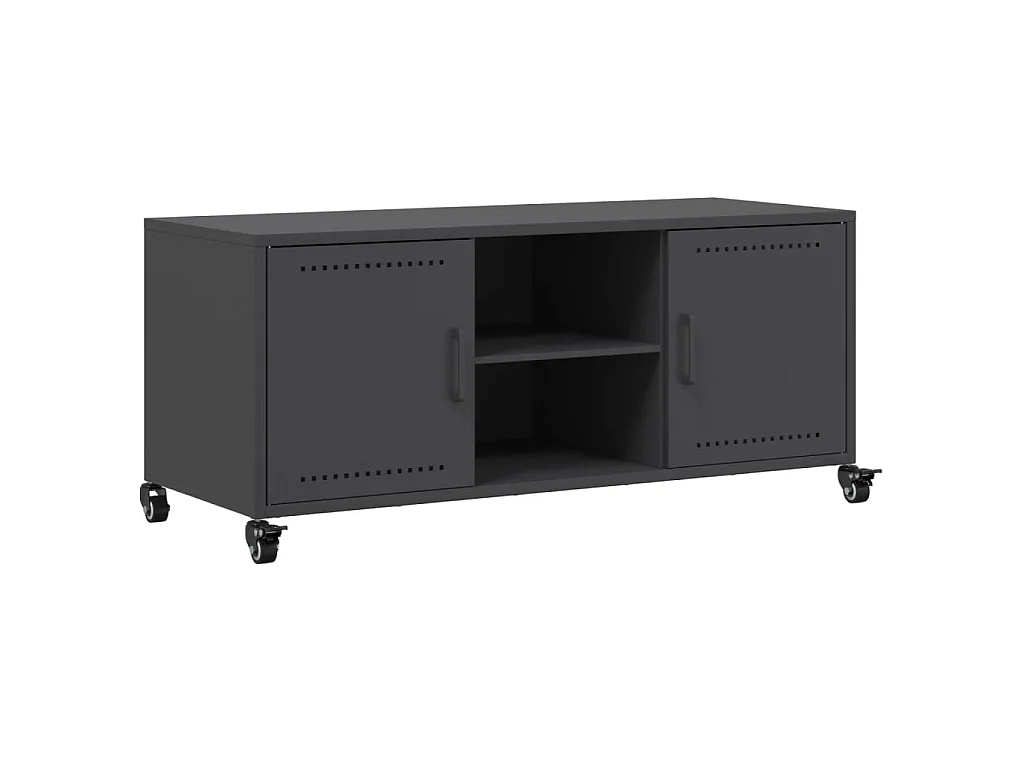 Meuble TV noir 100,5x39x43,5 cm acier
