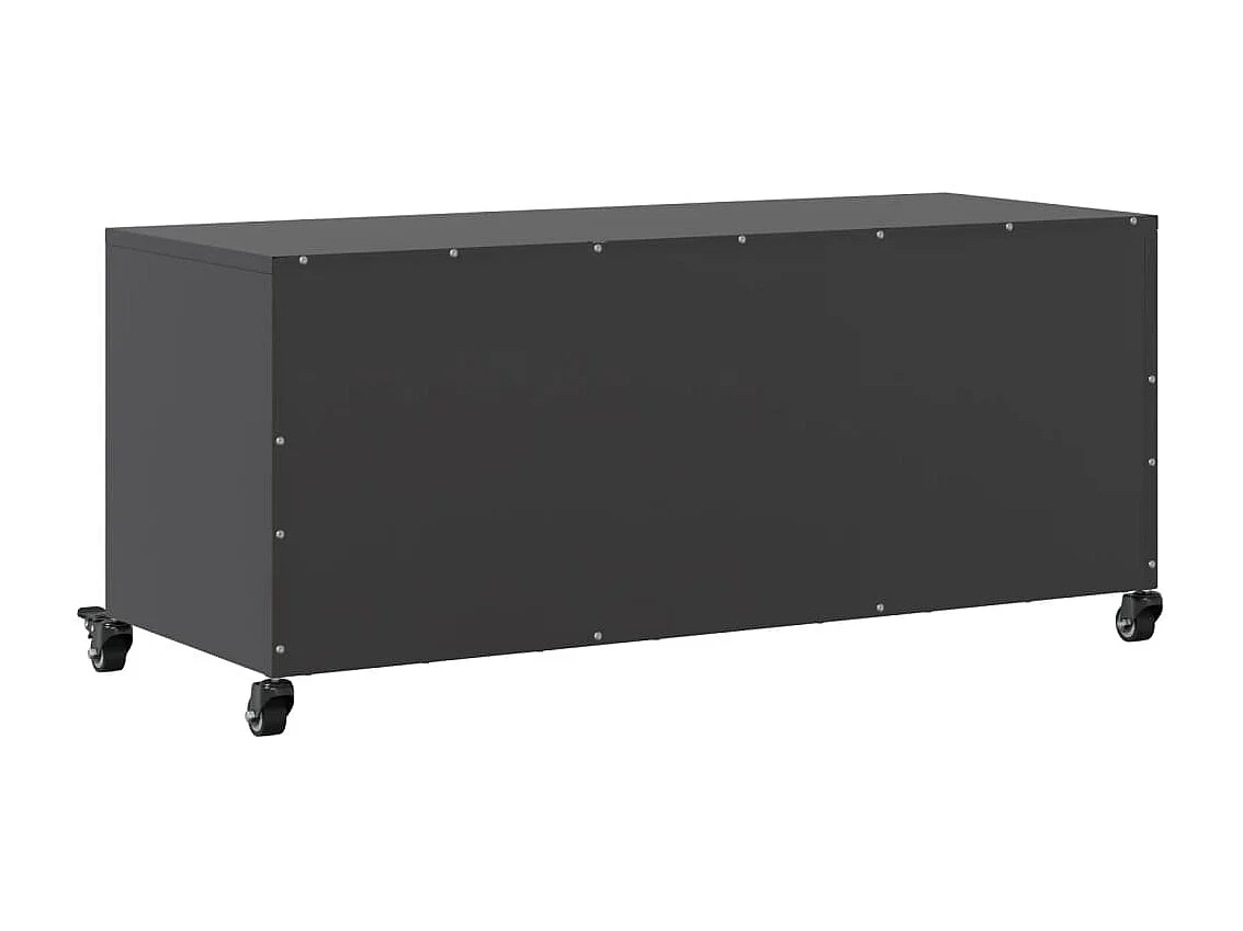 Meuble TV noir 100,5x39x43,5 cm acier