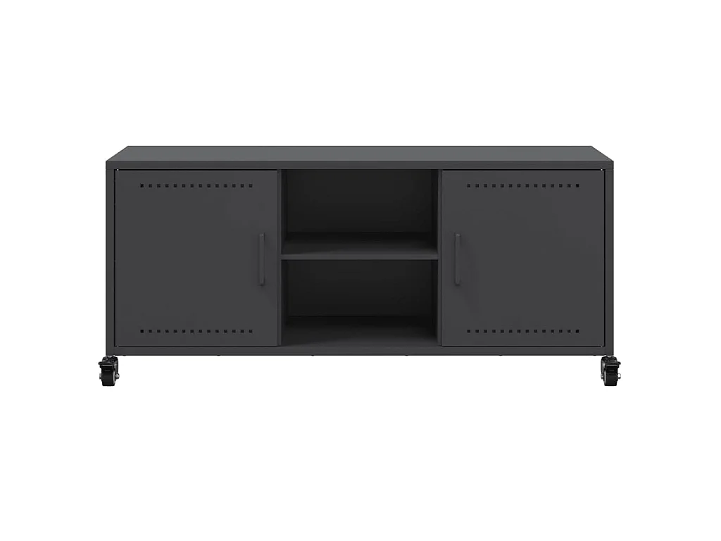 Meuble TV noir 100,5x39x43,5 cm acier