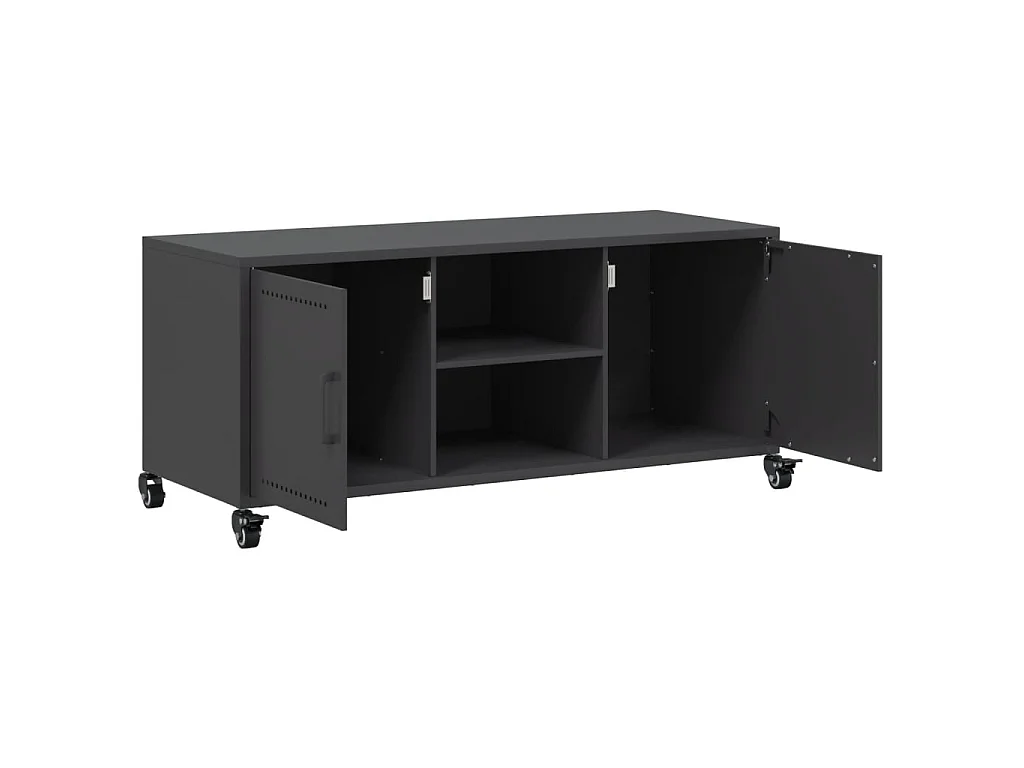 Meuble TV noir 100,5x39x43,5 cm acier