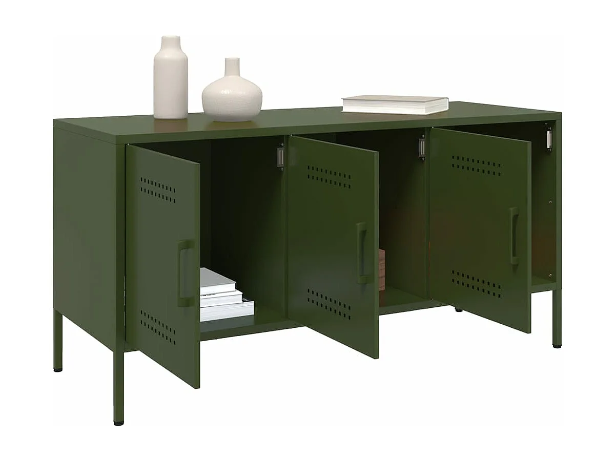 Móvel de TV 100,5x39x50,5 aço verde-azeitona