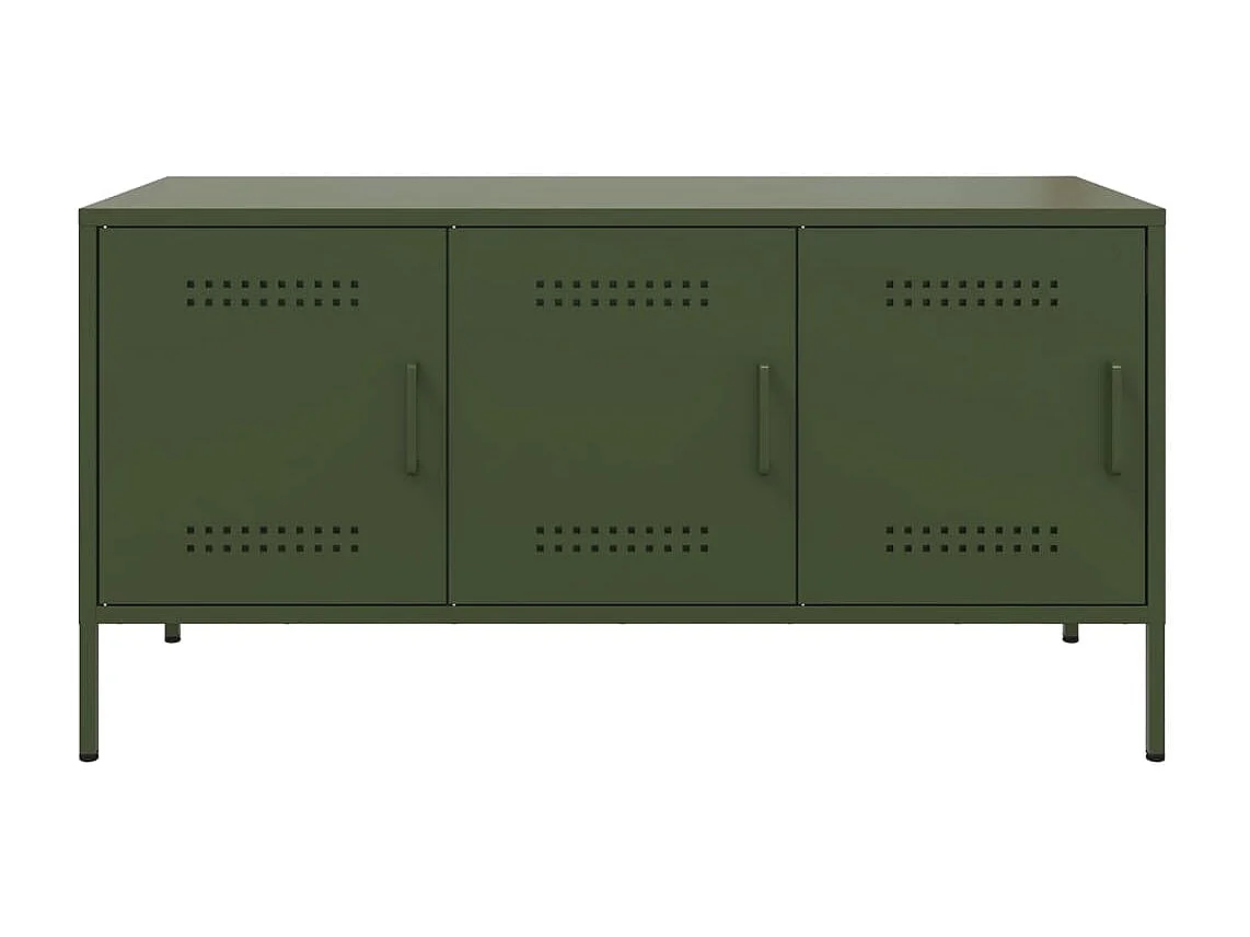 Móvel de TV 100,5x39x50,5 aço verde-azeitona