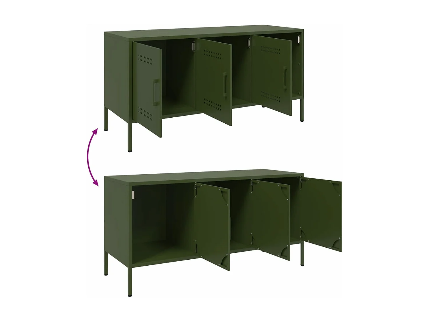 Móvel de TV 100,5x39x50,5 aço verde-azeitona