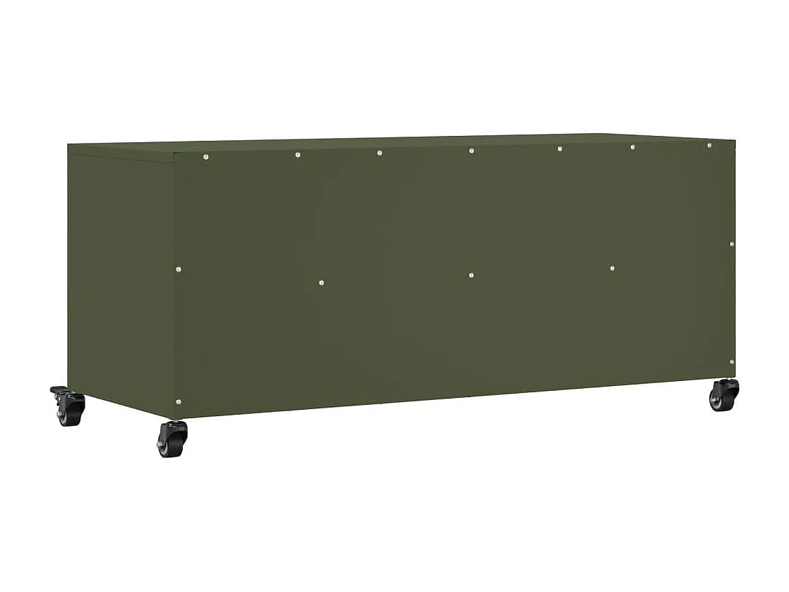 Meuble TV vert olive 100,5x39x43,5 cm acier