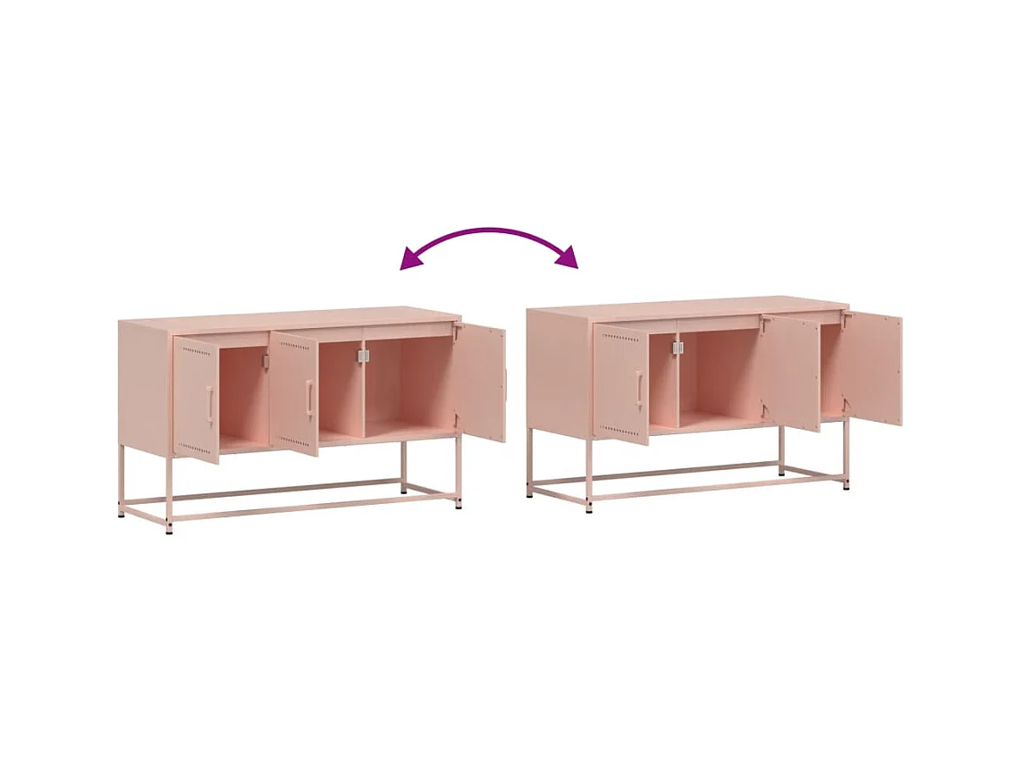 Meuble TV rose 100,5x39x60,5 cm acier