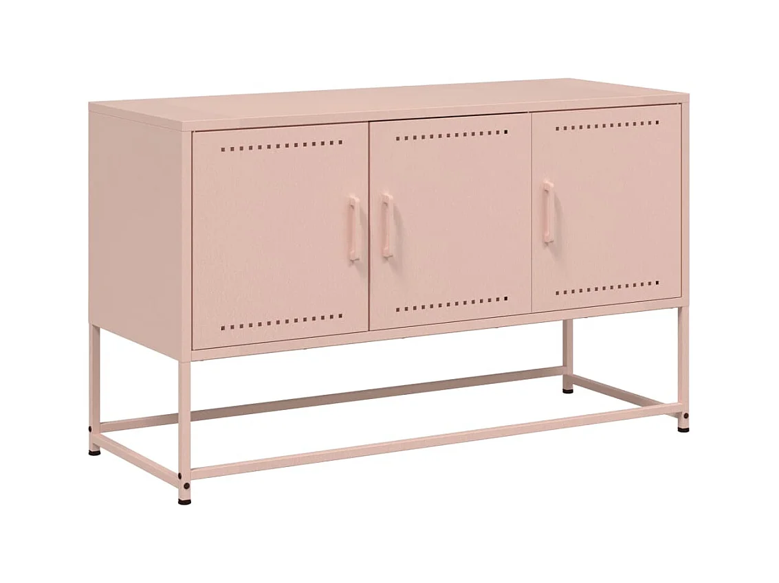 Meuble TV rose 100,5x39x60,5 cm acier