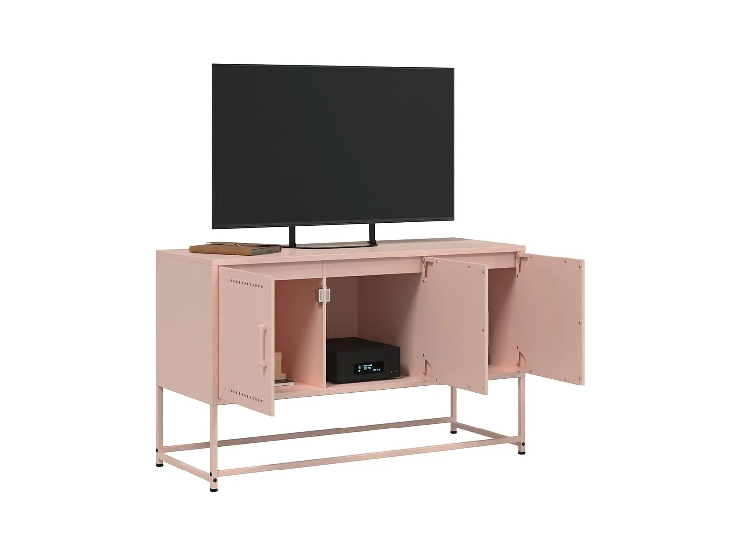Meuble TV rose 100,5x39x60,5 cm acier