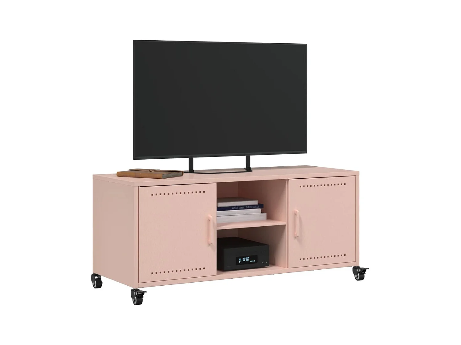 Meuble TV rose 100,5x39x43,5 cm acier