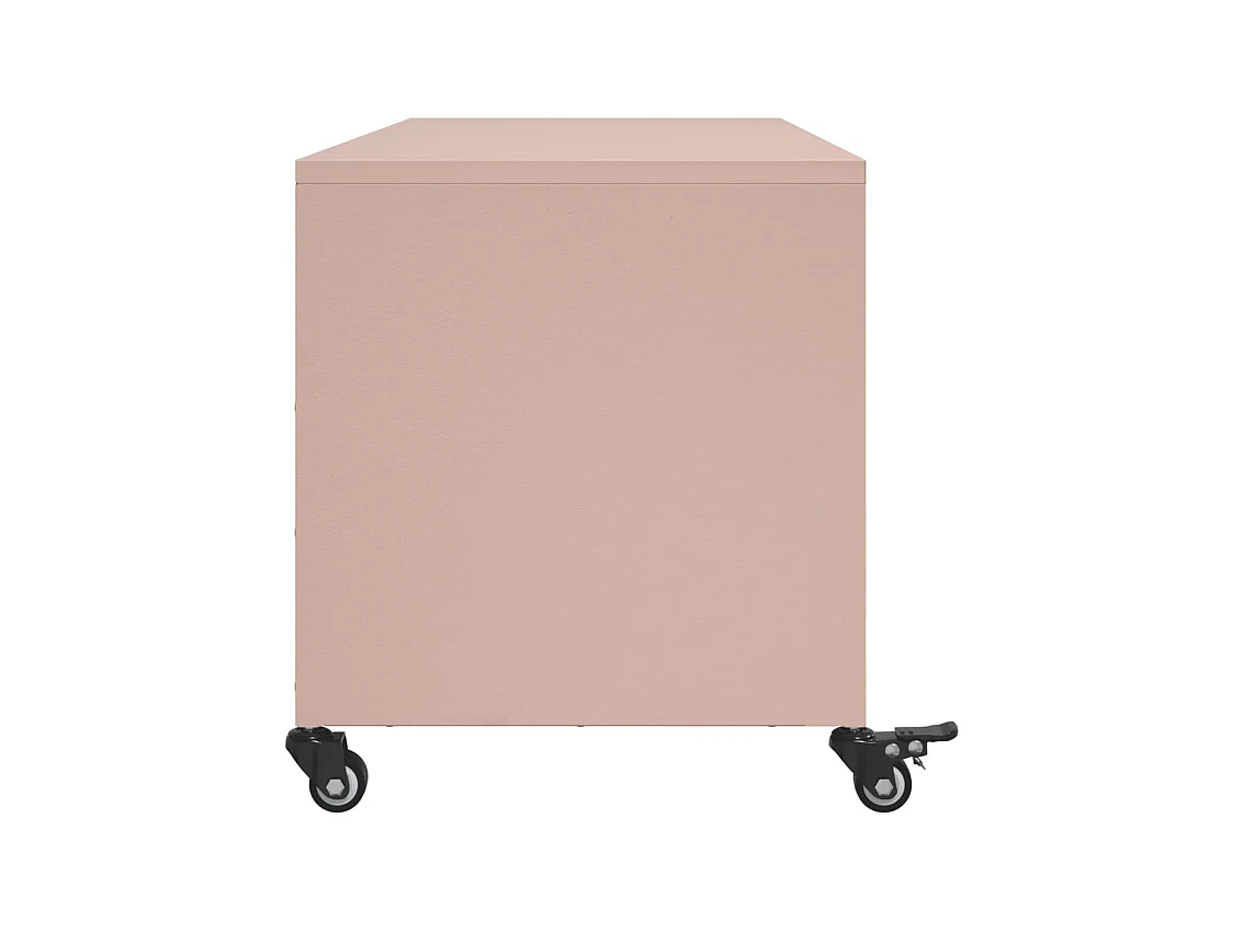 Meuble TV rose 100,5x39x43,5 cm acier