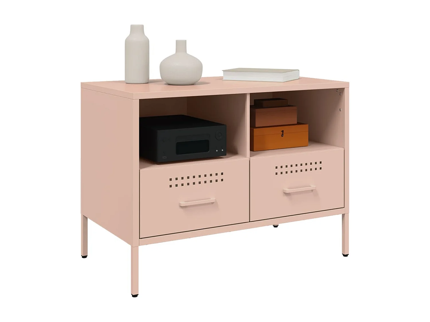 Mobili TV 2pz Rosa 68x39x50,5 cm in Acciaio