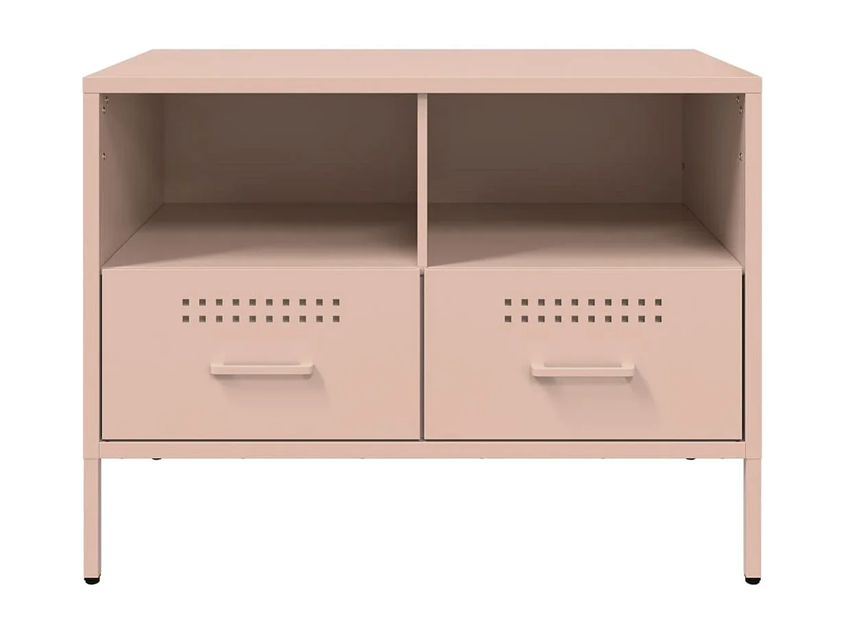 Mobili TV 2pz Rosa 68x39x50,5 cm in Acciaio