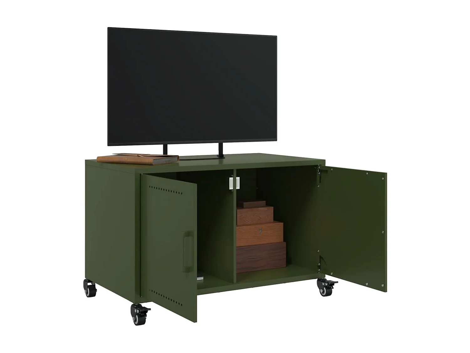 Móvel de TV 68x39x43,5 cm aço verde azeitona