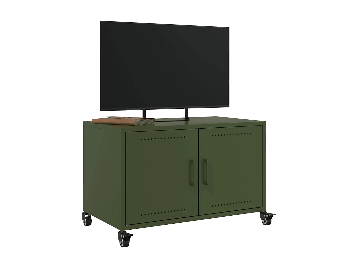 Meuble TV vert olive 68x39x43,5 cm acier