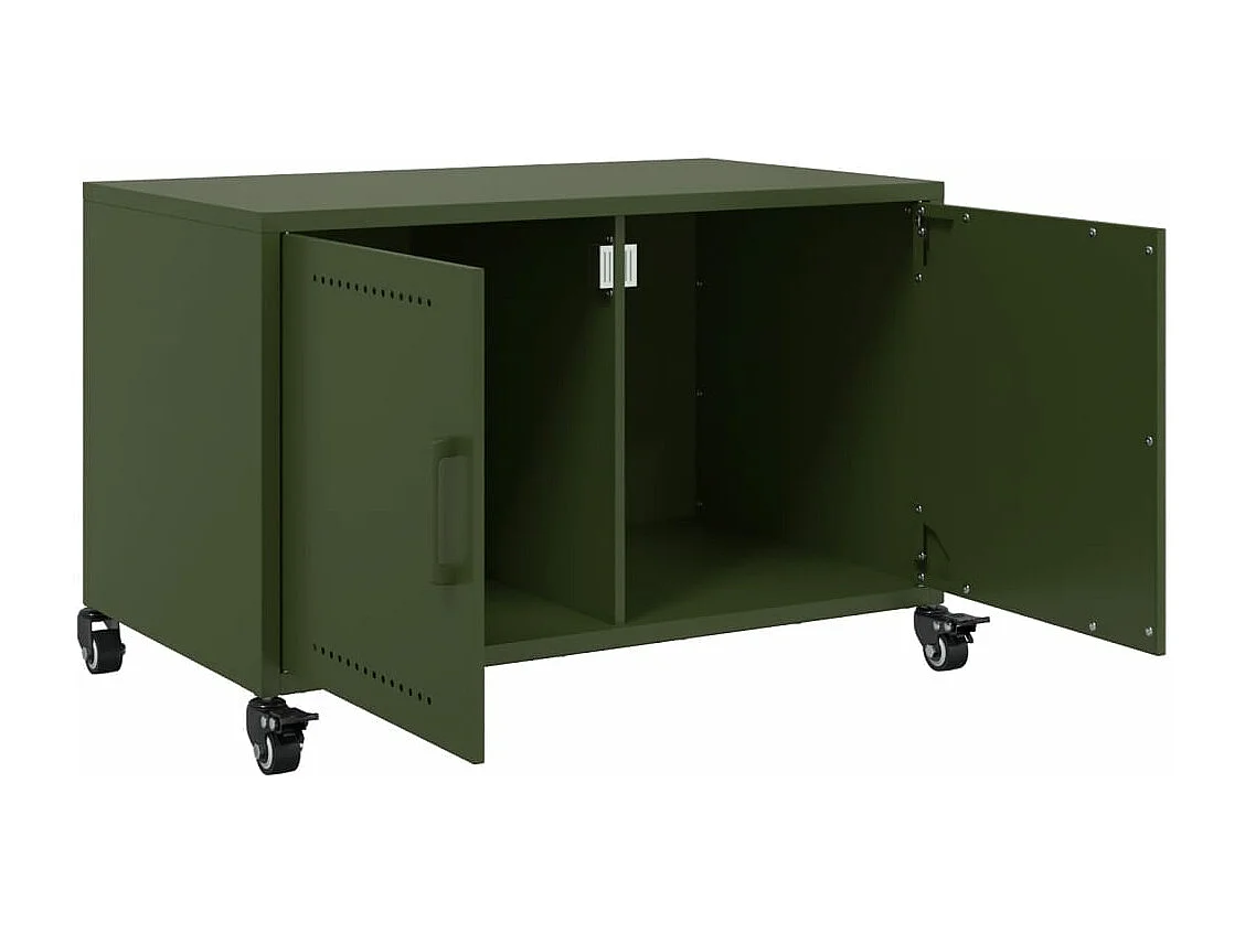 Meuble TV vert olive 68x39x43,5 cm acier